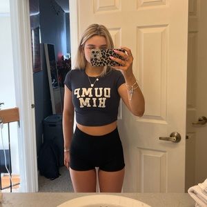 “dump him” navy blue baby tee